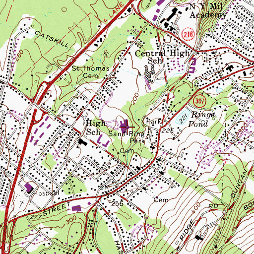 Topographic Map of Cornwall Elemtary School, NY