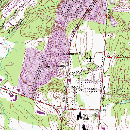 Topographic Map of Our Saviour Church, CT