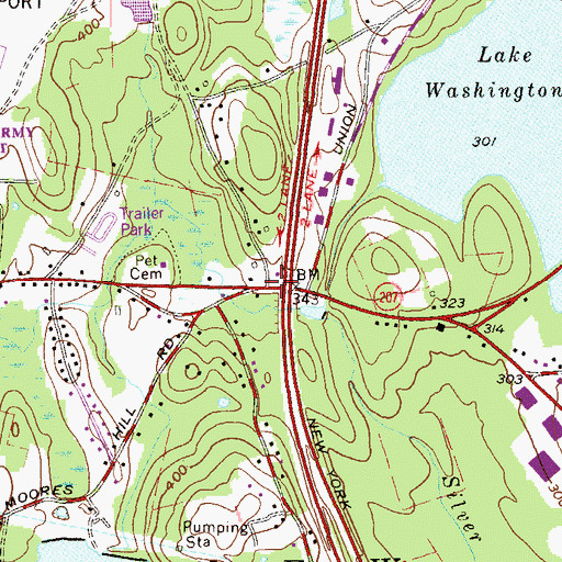 Topographic Map of Silver Stream School (historical), NY