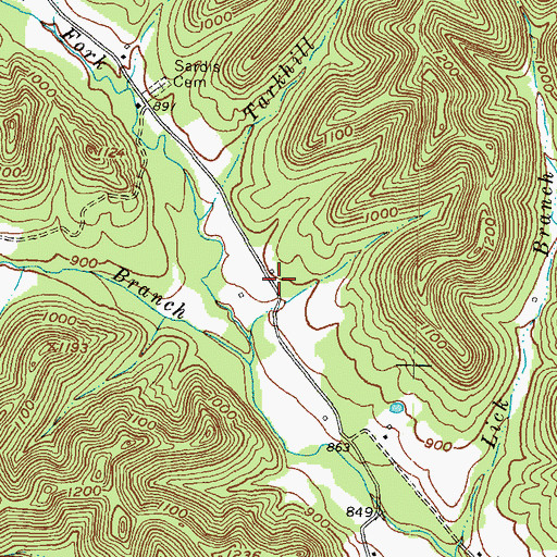 Topographic Map of Clear Creek School, KY