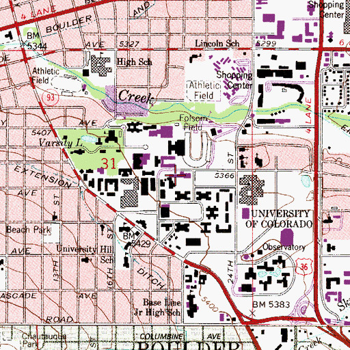 Topographic Map of Duane Physics and Astrophysics Building, CO
