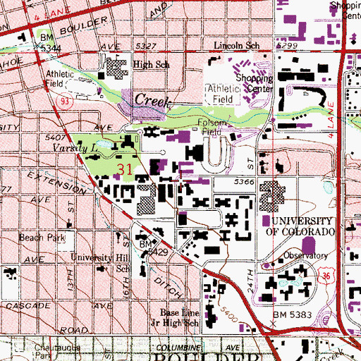 Topographic Map of Laboratory for Atmospheric and Space Physics, CO