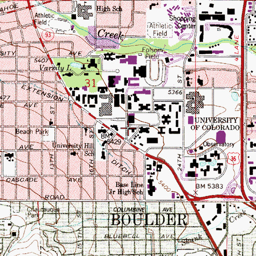 Topographic Map of Wardenburg Health Center, CO