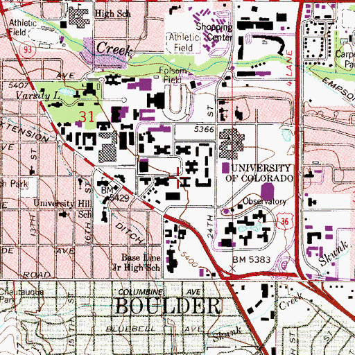 Topographic Map of Willard Administrative Center - North Wing, CO