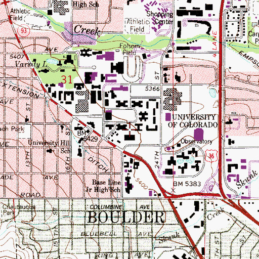 Topographic Map of Willard Hall - South Wing, CO
