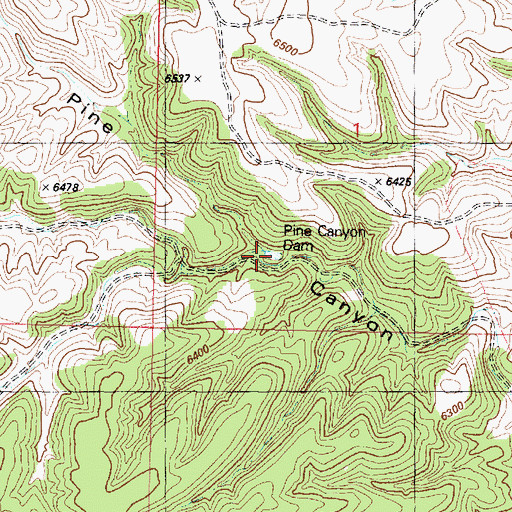 Topographic Map of Pine Canyon Dam, AZ