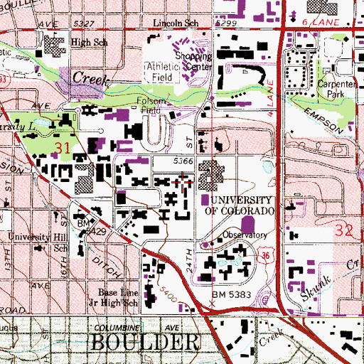 Topographic Map of Cockerell Hall, CO