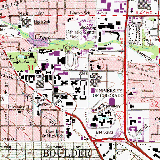 Topographic Map of Brackett Hall, CO
