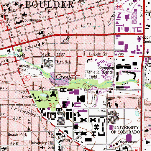 Topographic Map of Athens Court, CO