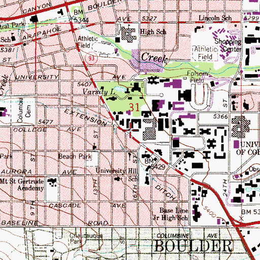 Topographic Map of Museum of Natural History - Henderson Building, CO