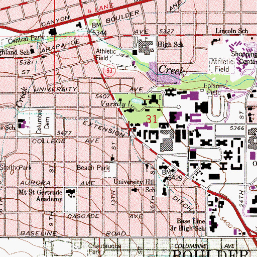 Topographic Map of Economics Building, CO