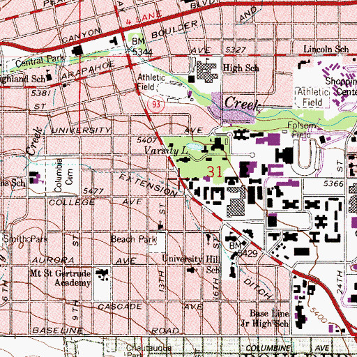 Topographic Map of Gates Woodruff Womens Studies Cottage, CO