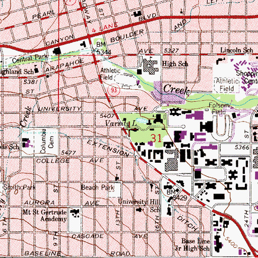 Topographic Map of Hale Science Building, CO