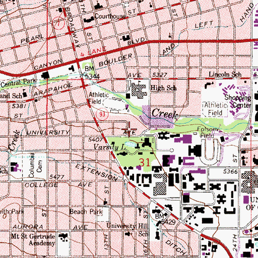 Topographic Map of Armory Building, CO