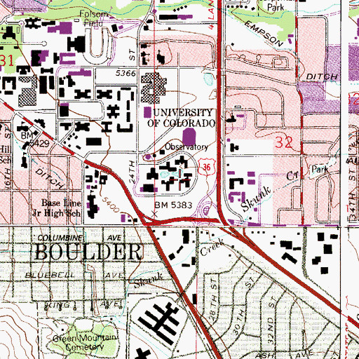 Topographic Map of Buckingham Hall, CO