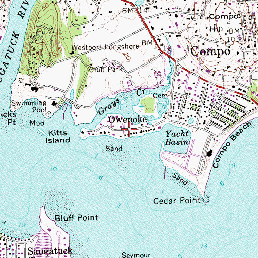 Topographic Map of Owenoke, CT