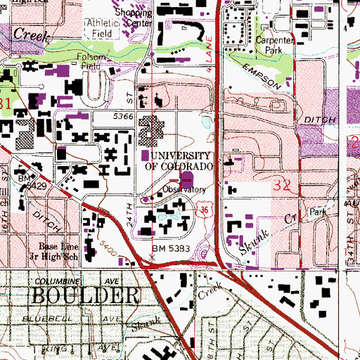 Topographic Map of Coors Events/Conference Center, CO