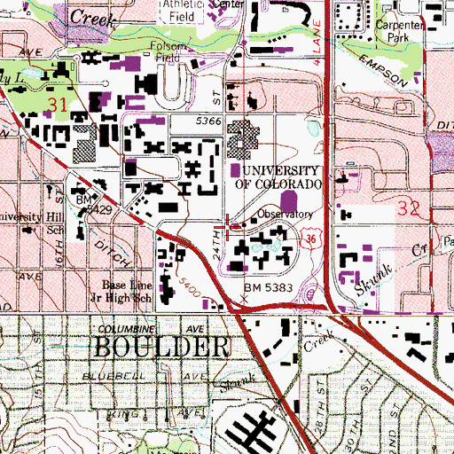 Topographic Map of Fiske Planetarium and Science Center, CO