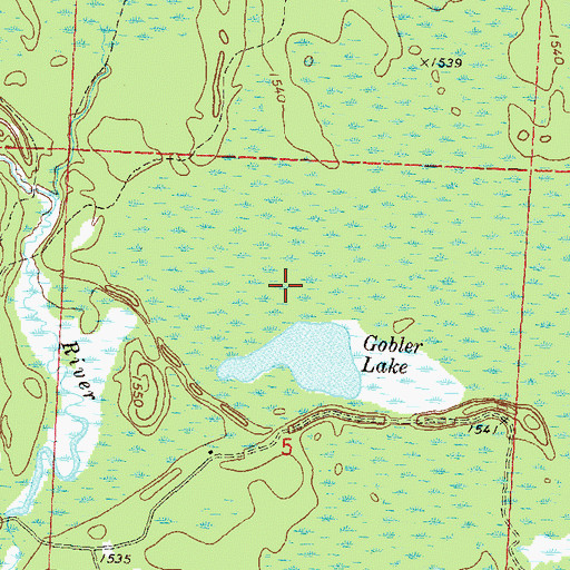 Topographic Map of Gobler Lake State Natural Area, WI