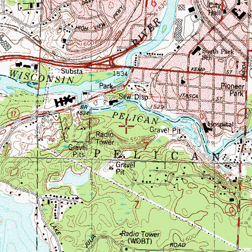 Topographic Map of Holmboe Conifer Forest State Natural Area, WI