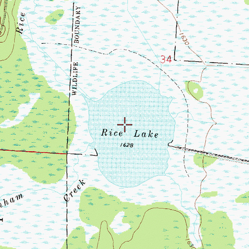 Topographic Map of Rice Lake State Natural Area, WI
