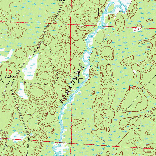 Topographic Map of Tomahawk River Pines State Natural Area, WI