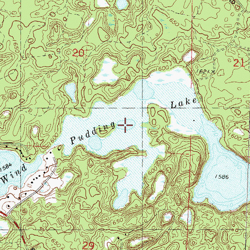 Topographic Map of Wind Pudding Lake, WI