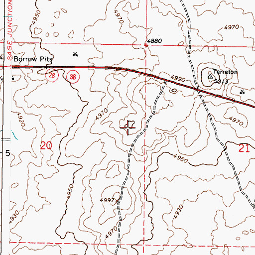 Topographic Map of Mollys Nipple, ID