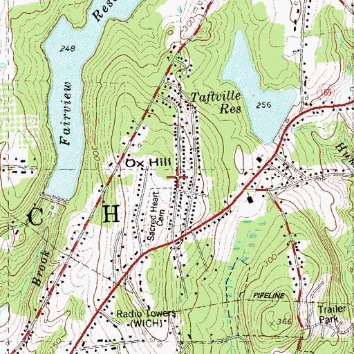 Topographic Map of Ox Hill, CT