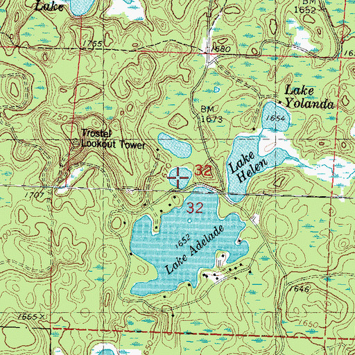 Topographic Map of Mary Lake, WI