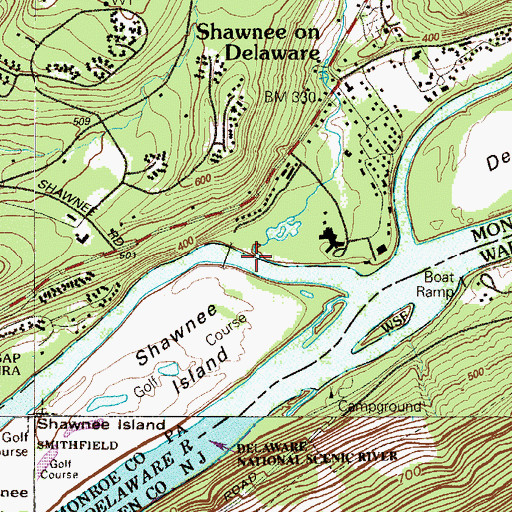 Topographic Map of Shawnee Creek, PA