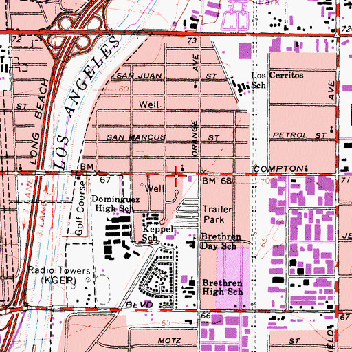 Topographic Map of Paramount Alliance Church, CA