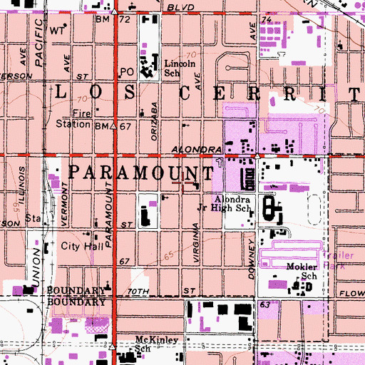 Topographic Map of Emmanuel Reformed Church, CA