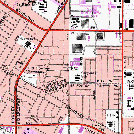 Topographic Map of Good Shepherd Lutheran Church, CA