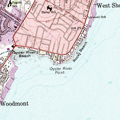 Topographic Map of Oyster River Point, CT