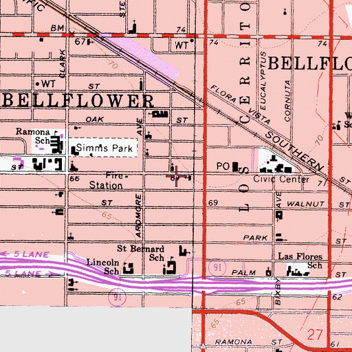 Topographic Map of Lord's Church, CA
