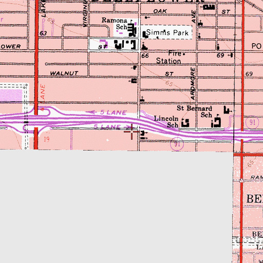 Topographic Map of Korean Canaan Presbyterian Church, CA