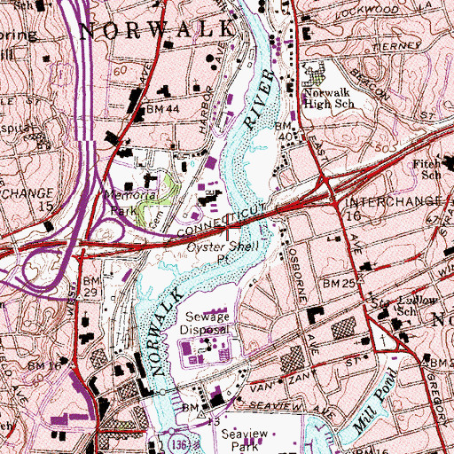 Topographic Map of Oyster Shell Point, CT