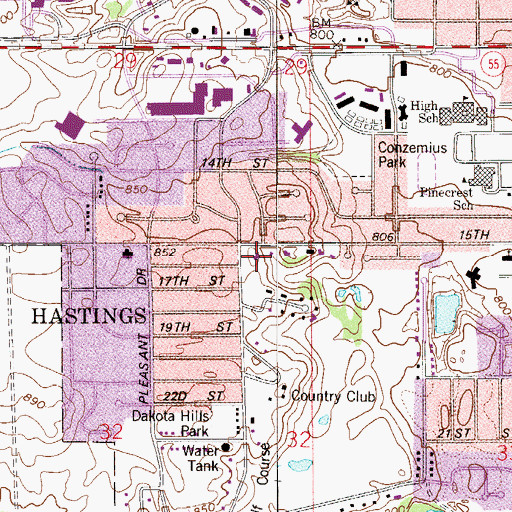 Topographic Map of Saint Philips Lutheran Church, MN