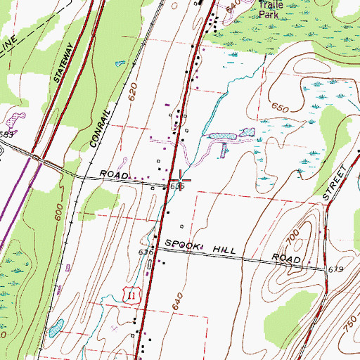 Topographic Map of School Number 2 (historical), NY