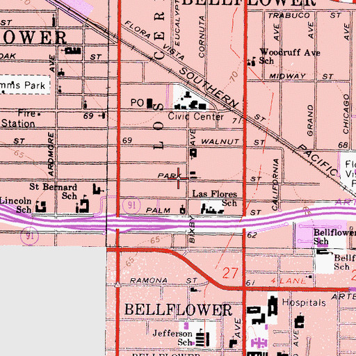 Topographic Map of Bethany Christian Reformed Church, CA