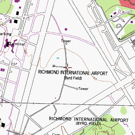 Topographic Map of Richmond Army Air Base (historical), VA