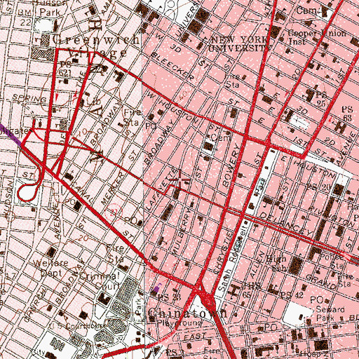 Topographic Map of Petrosino Square, NY