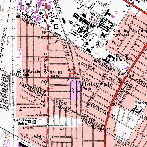 Topographic Map of American Indian Bible Church, CA