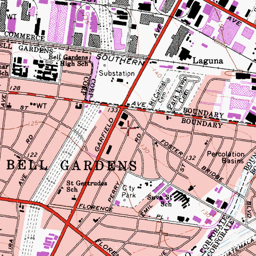 Topographic Map of Soldier of the Cross of Calvary Church, CA