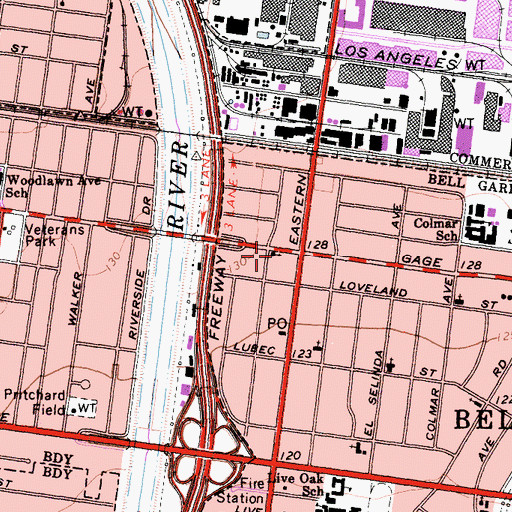 Topographic Map of Indian Revival Church, CA