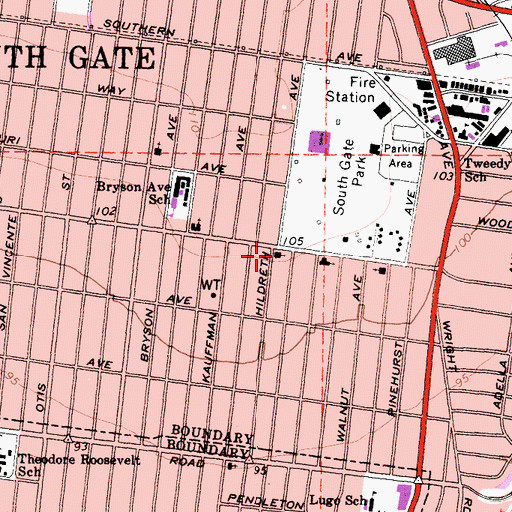 Topographic Map of Saint Margaret's Episcopal Church, CA