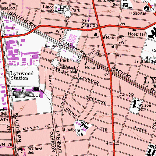 Topographic Map of Iglesia Getsemani, CA