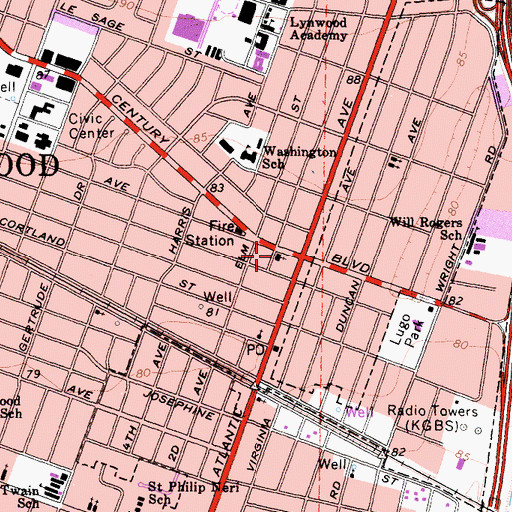Topographic Map of All Peoples First Assembly Church, CA