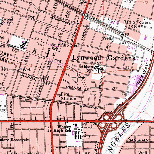 Topographic Map of Gospel Light Fellowship Church, CA